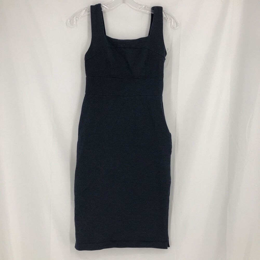 BANANA REPUBLIC blue denim Stretch Sheath Sleeveless Dress Women's 2P
